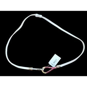 Anne Klein Leather womens belt white silver sz L/XL NWT hook loop